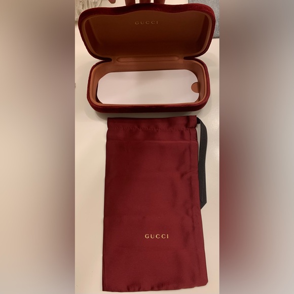 GUCCI Case Hard Shell Sunglasses Velvet Case Large Burgundy Red - Picture 2 of 5
